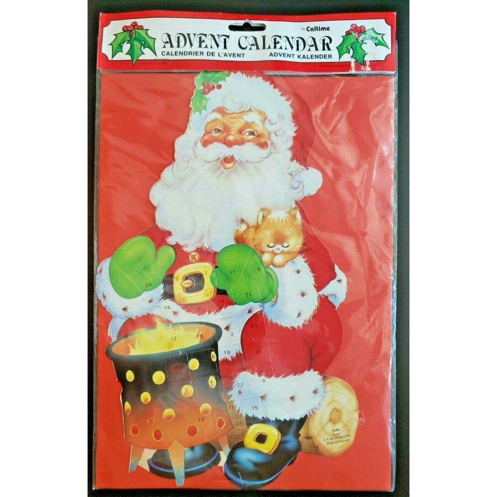 Vintage Caltime Advent Calendar Santa 24 Christmas New Sealed England U157